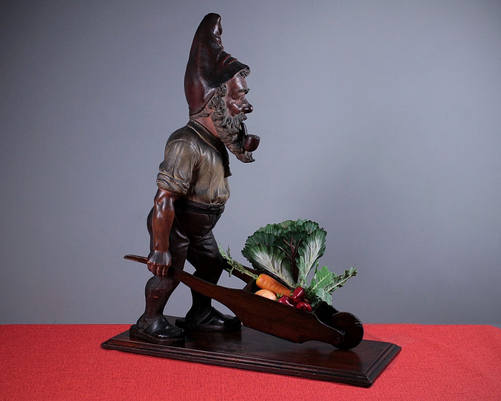 Large Painted Terracotta Garden Gnome by Bernhard Strobel c.1905.