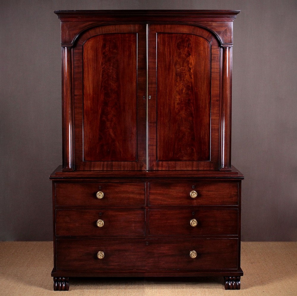 William IV Mahogany Linen Press c.1830