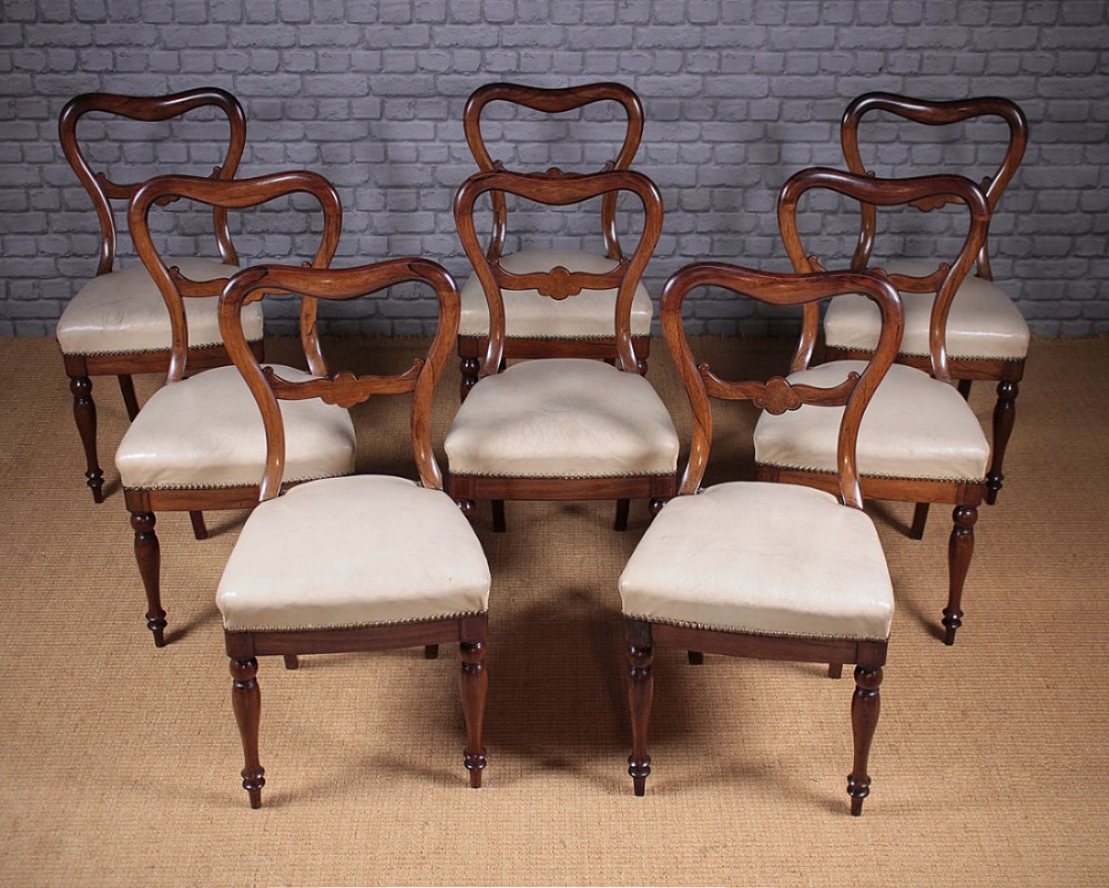 Set Eight 19th.c. Rosewood Dining Chairs c.1860.