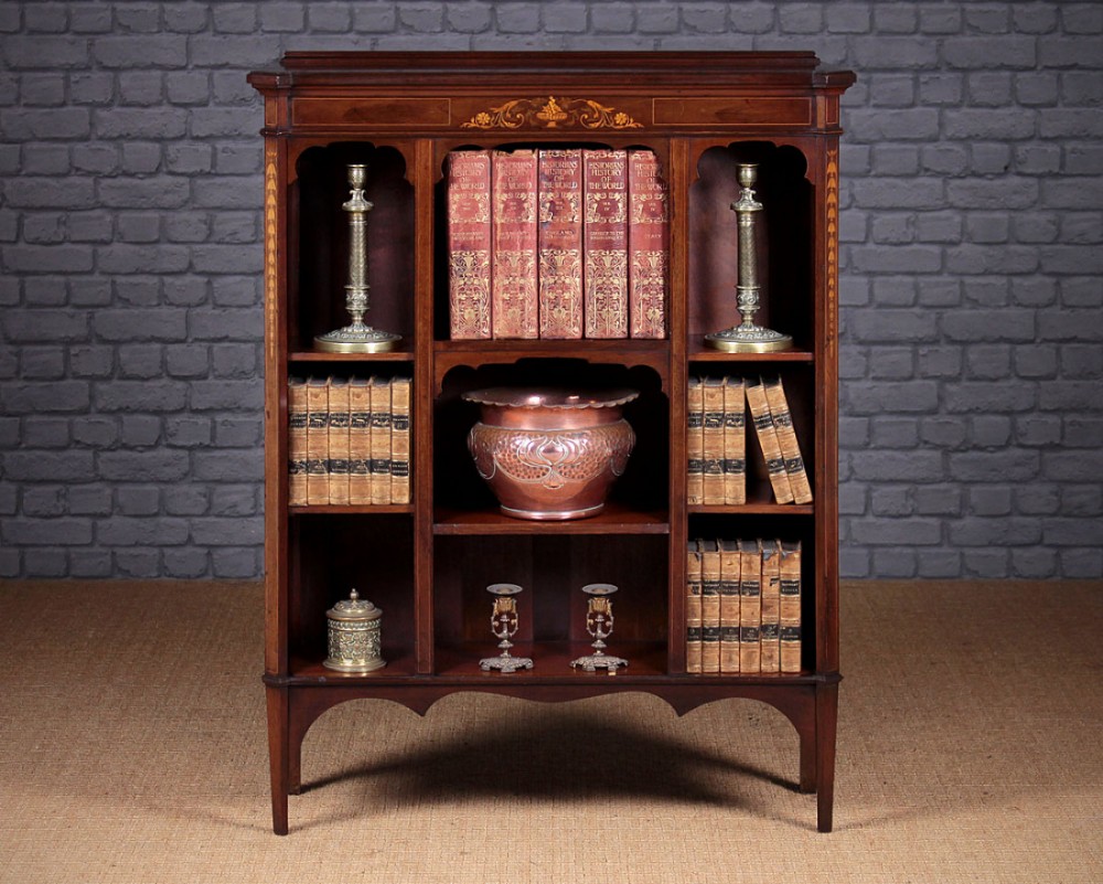 Small Inlaid Mahogany Bookcase c.1890.
