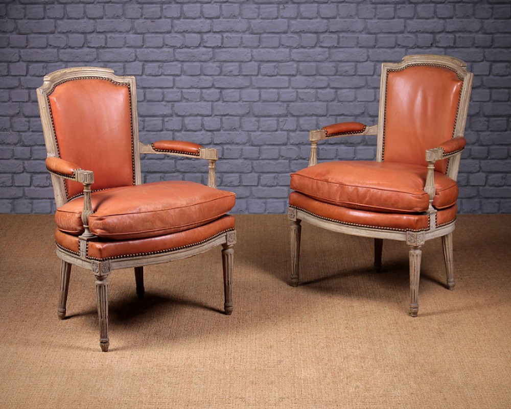 Pair Edwardian Era French Salon Armchairs c.1910.