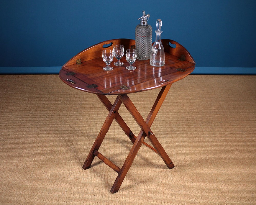 19th.c. Campaign Type Butler’s Tray On Stand c.1880