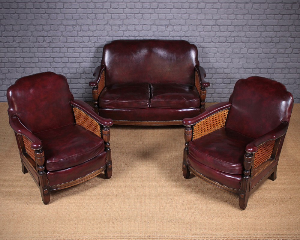 Small Oak & Bergere Suite c.1930.