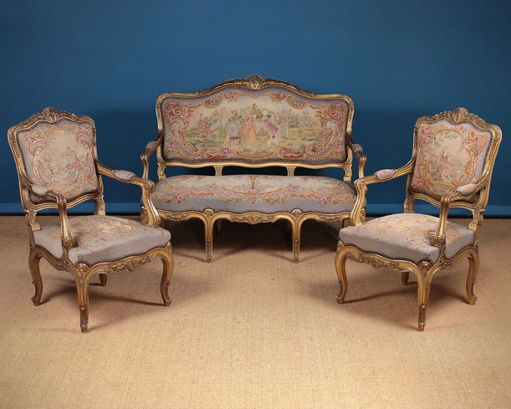 Exceptional Gilded Salon Suite c.1910.