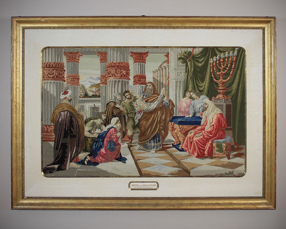 Very Large Framed Tapestry of the Presentation of Jesus at the Temple c.1852.
