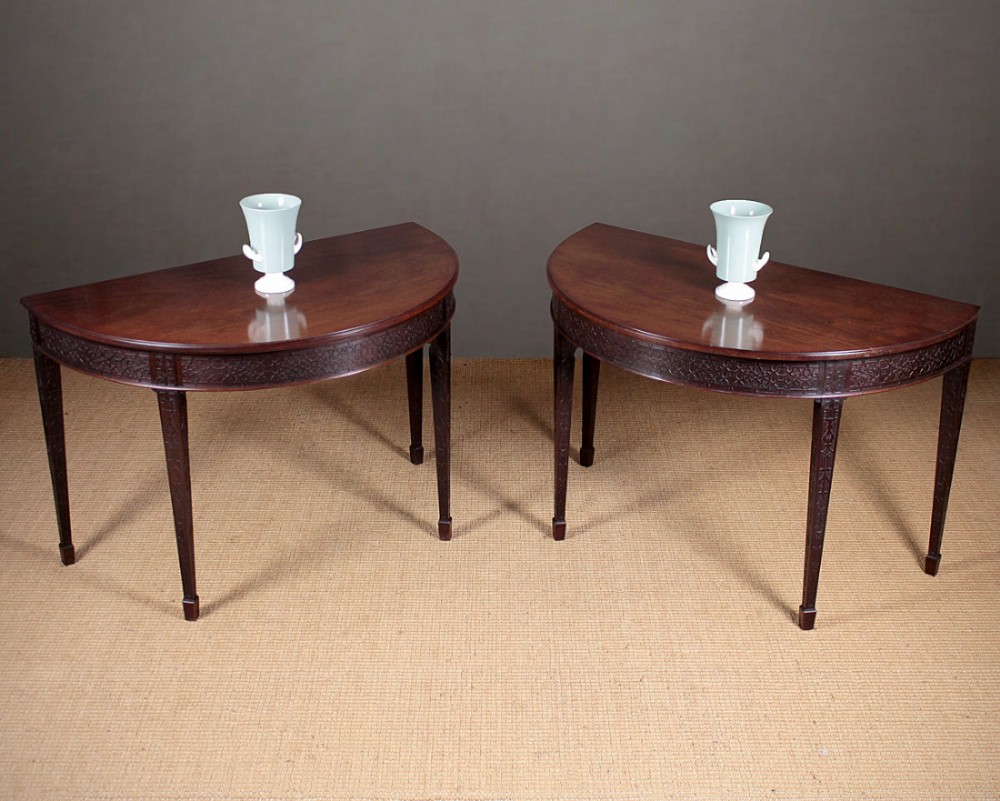 Pair of Demi-Lune Console Tables c.1890.