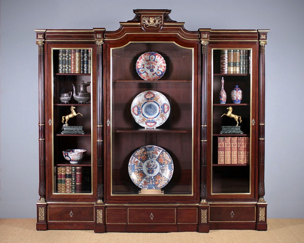 Large Brass Mounted Mahogany Bookcase c.1900.