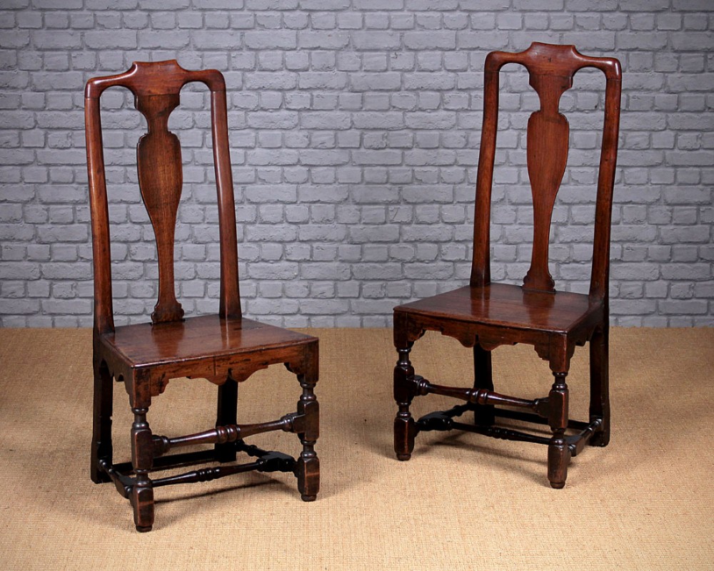Pair Mid 18th.c. Oak Side Chairs c.1760