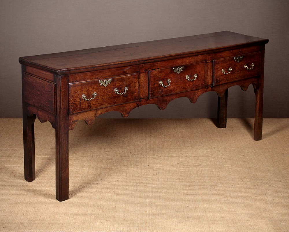 Georgian Oak Open Welsh Dresser Base c.1780
