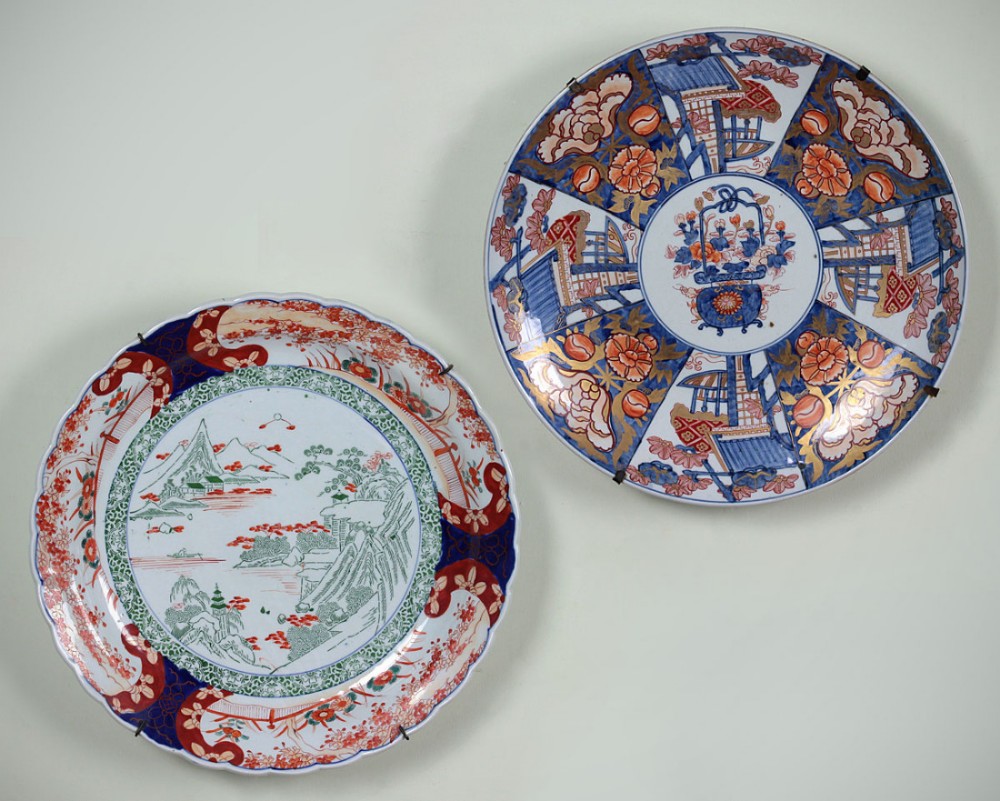 Two Large Imari Chargers c.1870.