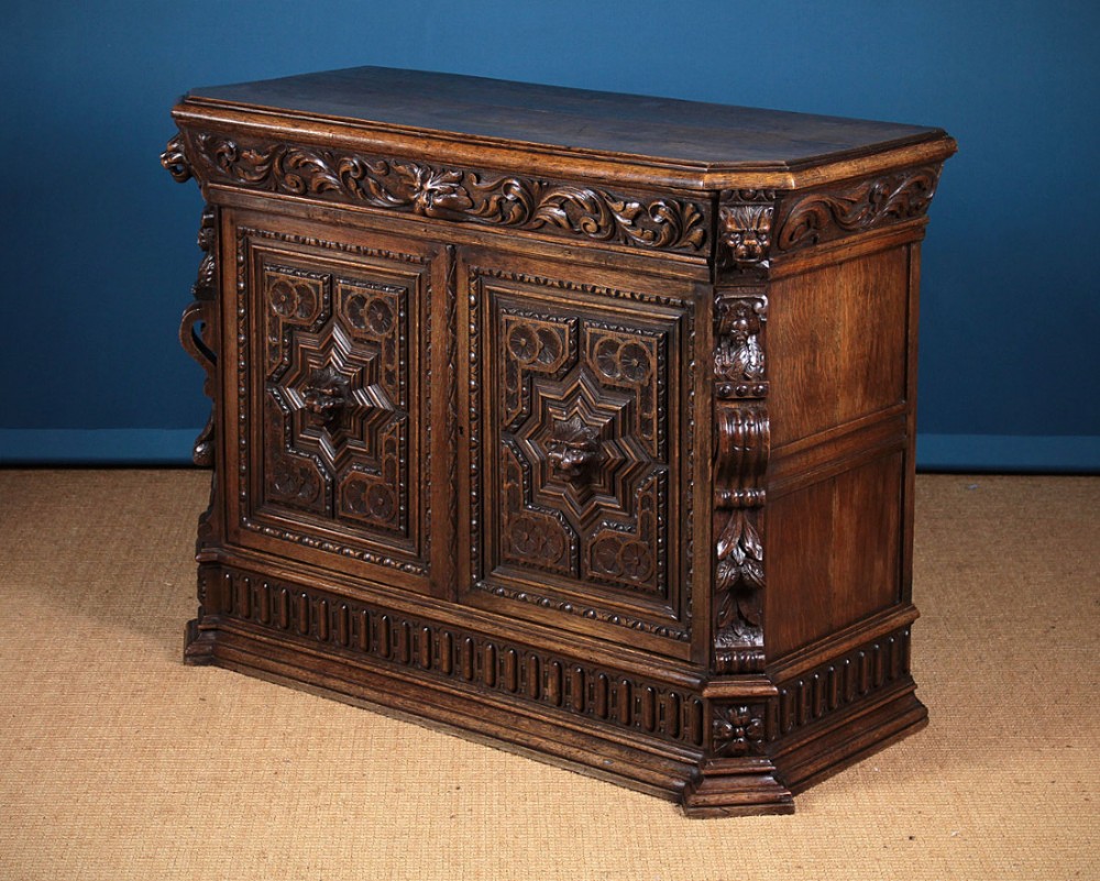 Carved Oak Chiffonier Side Cabinet c.1880.