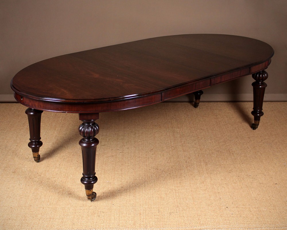 Eight Seater Extending Mahogany Campaign Dining Table c.1850.