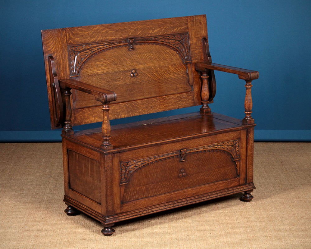 Oak Monk’s Bench c.1920.