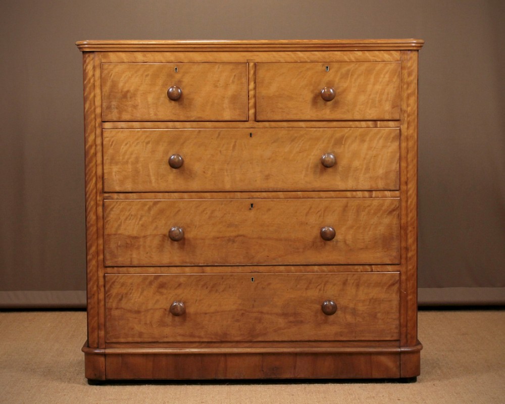 Satin Birch Chest of Drawers c.1870.