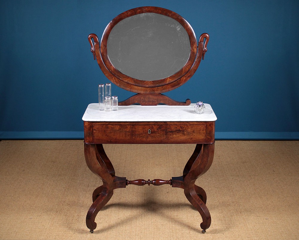 19th.c. Beidermeier Style Mahogany Dressing Table Wash Stand c.1830