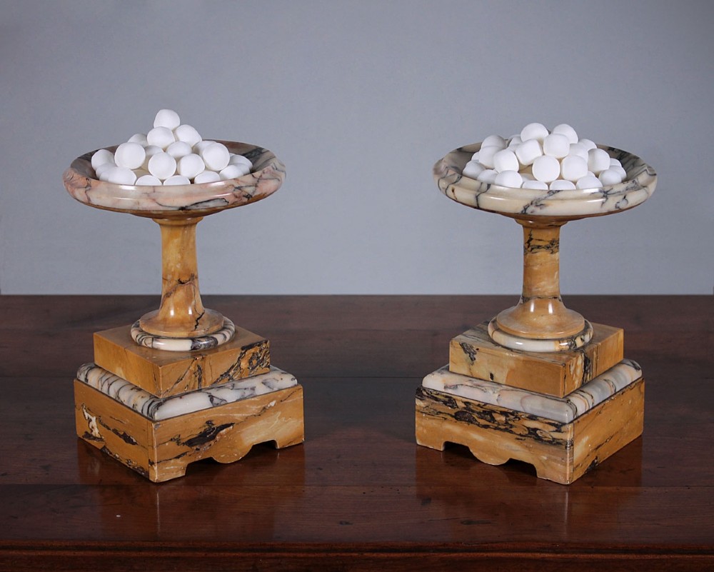 Pair Mid 19th.c. Sienna Marble Tazze c.1850