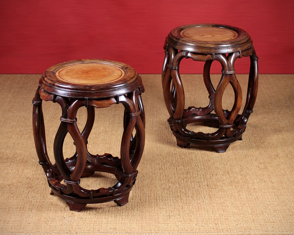 Pair of Chinese Barrel Stools c.1920.