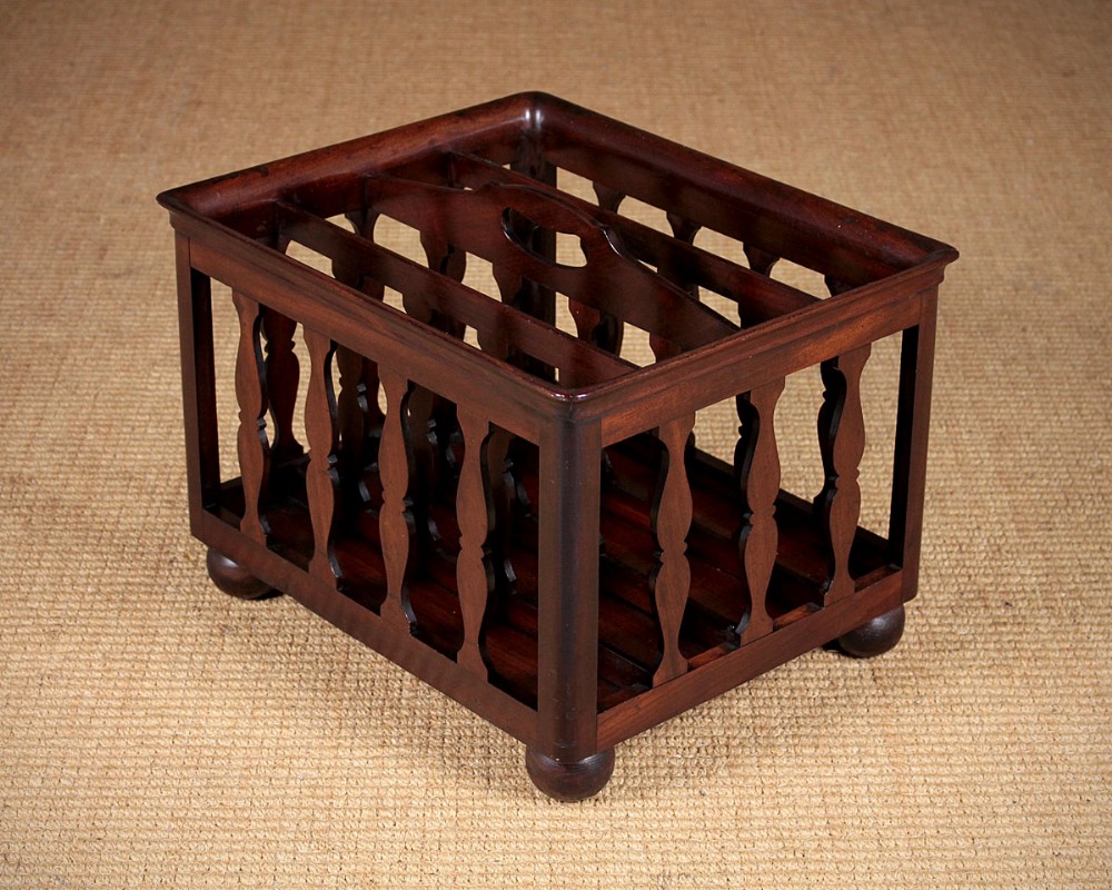 Mahogany Canterbury Magazine Tidy c.1890