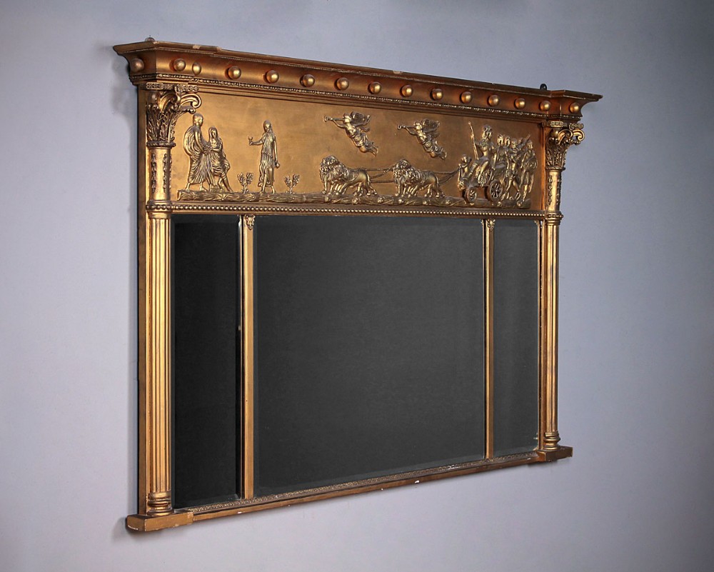 Overmantle Mirror with Classical Frieze c.1890.