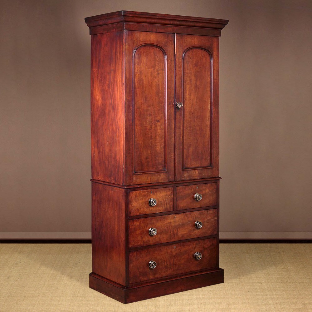 Slim Mahogany Linen Press c.1865.