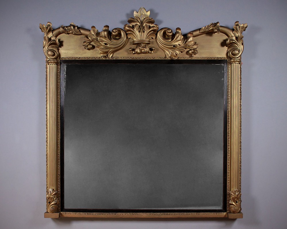 Large Gilt Overmantle Mirror c.1880.