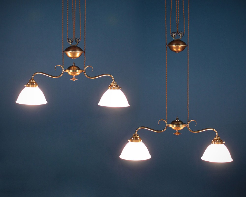 Pair of Adjustable Hanging Lights c.1920.