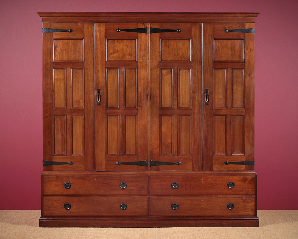 Large Arts & Crafts Combination Wardrobe & Press c.1905.