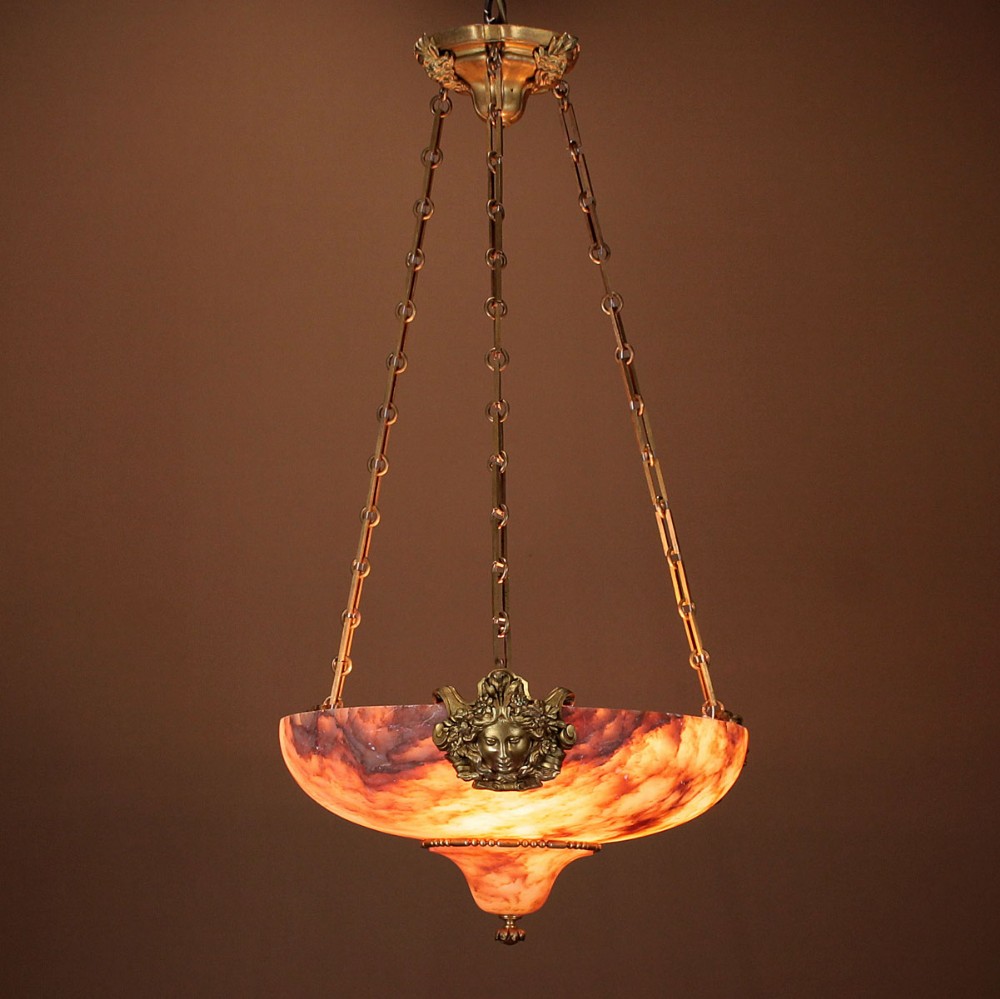 Edwardian Era Alabaster Ceiling Light c.1910