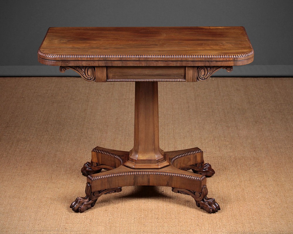 William VI Rosewood Fold Over Games Table c.1835.