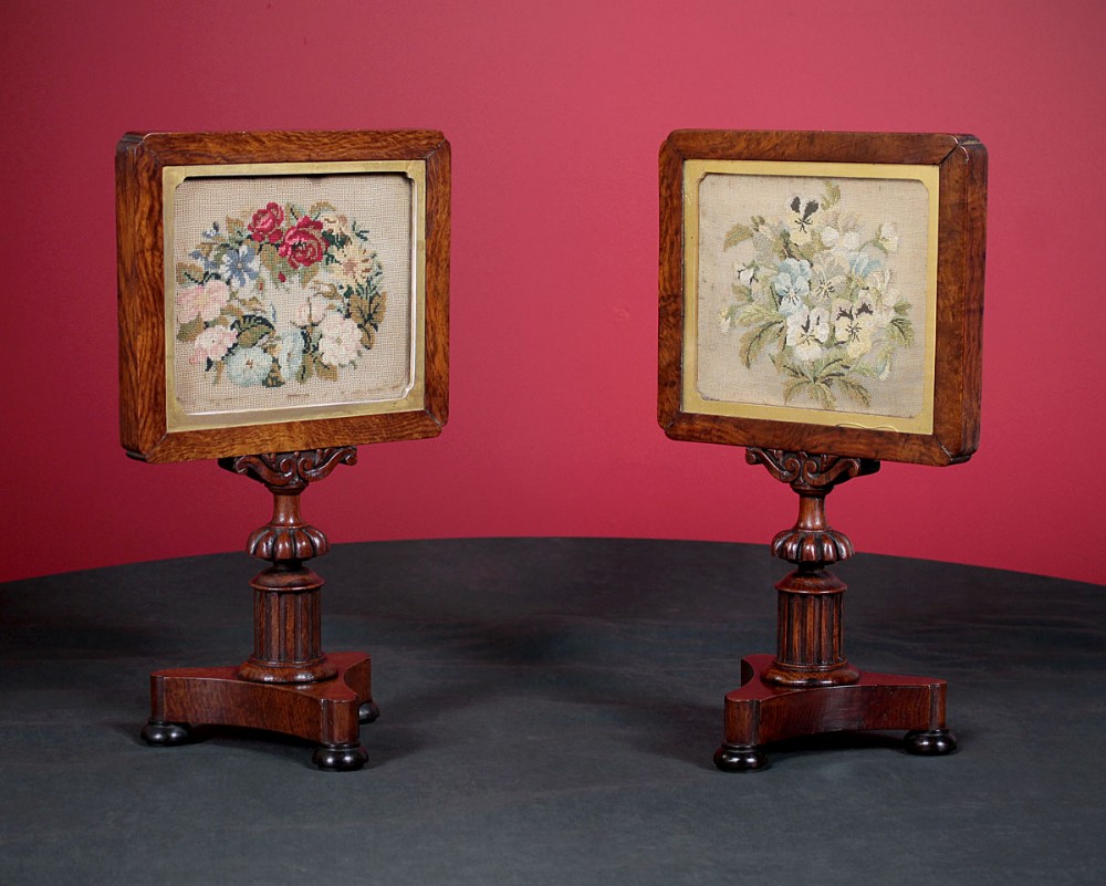 Pair Mid 19th.c. Table Screens c.1840
