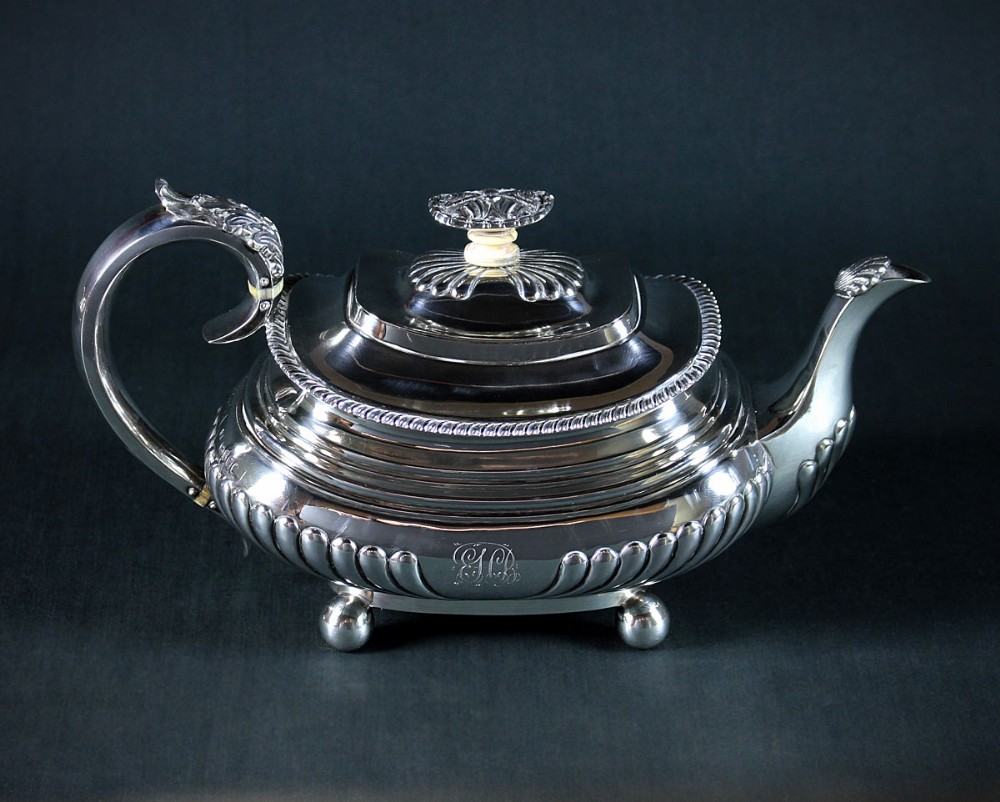 Silver Teapot By Crispin Fuller of London 1820.