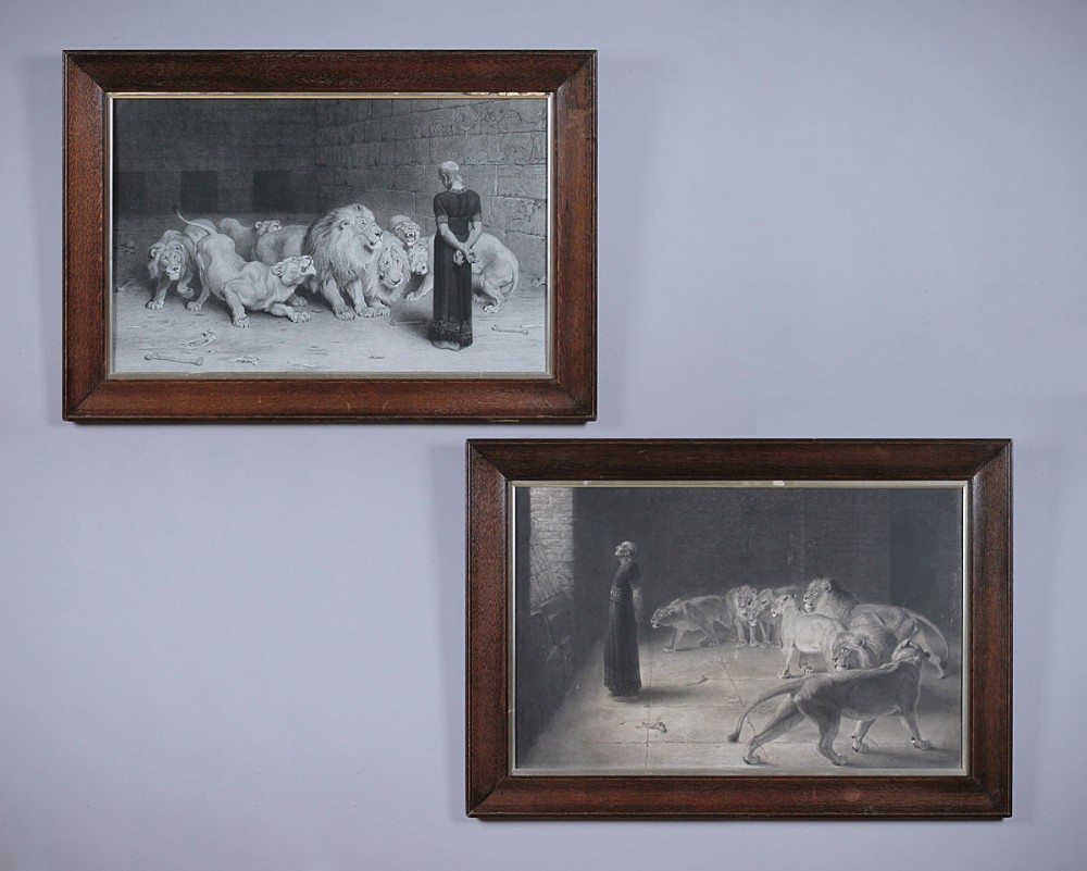 Pair of Engravings of Daniel and the Lions c.1895