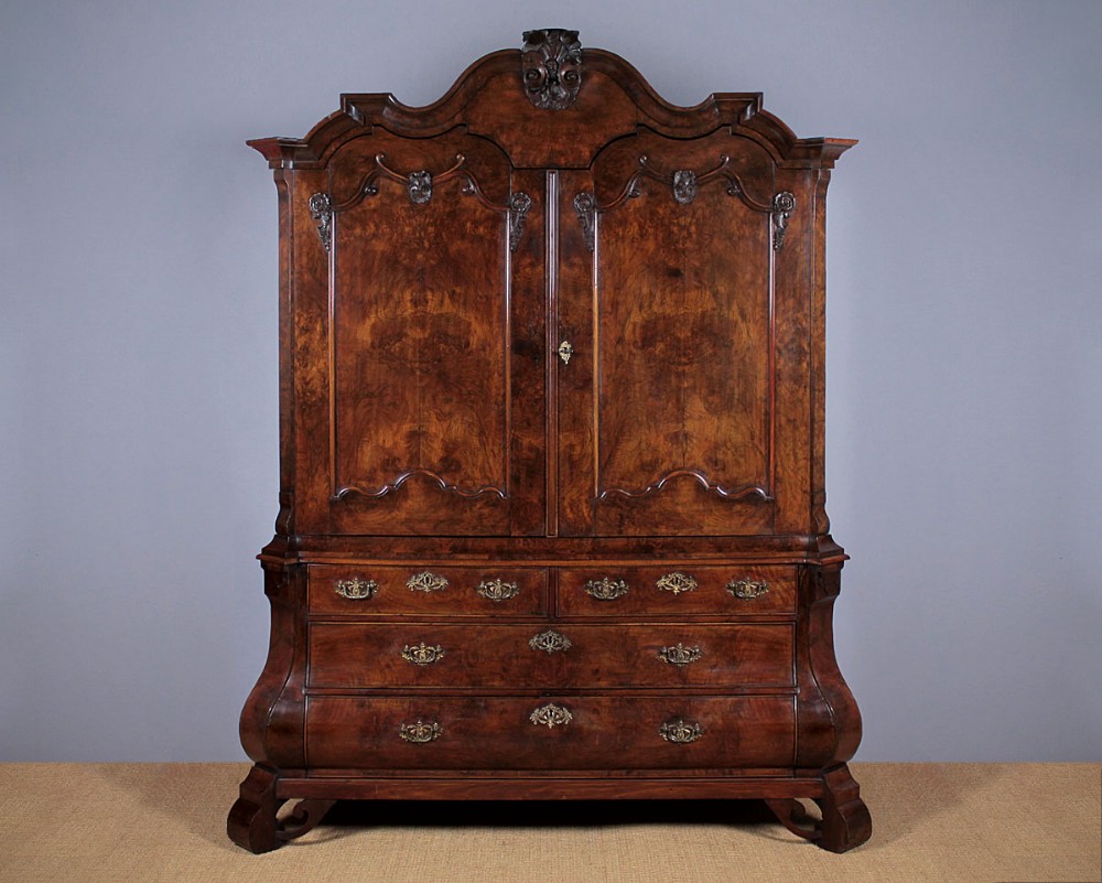 18th.c. Walnut Linen Press Or House Keeper’s Cupboard c.1780