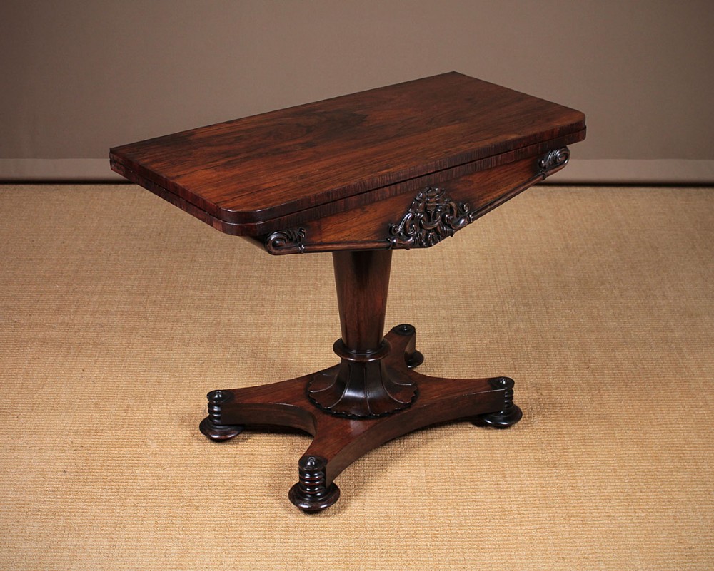 William IV Rosewood Fold Over Games Table c.1835.