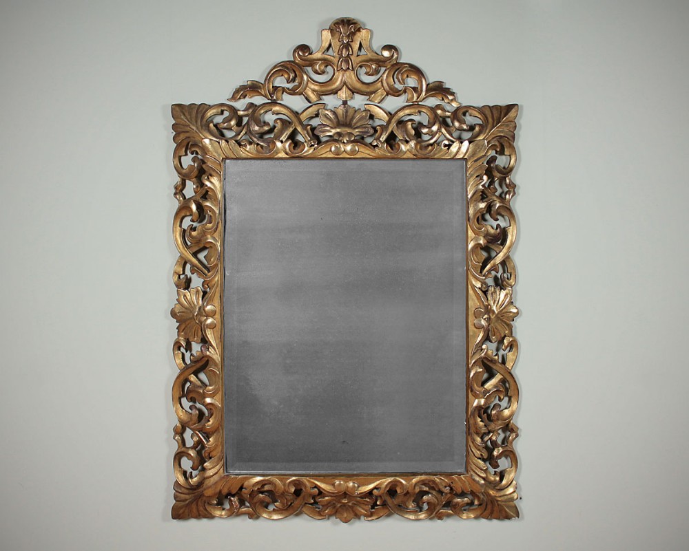 Large Gilded Cushion Frame Mirror c.1890.