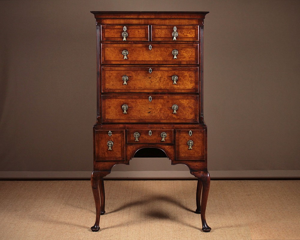 Queen Anne Style Walnut Chest on Stand c.1920.
