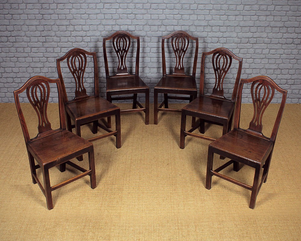 Six Country Hepplewhite Dining Chairs c.1800.