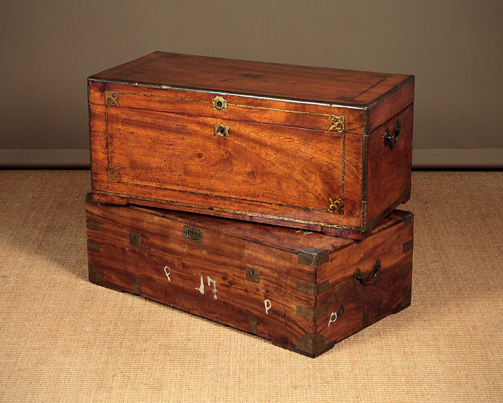 Two Camphorwood Campaign Chests c.1880.