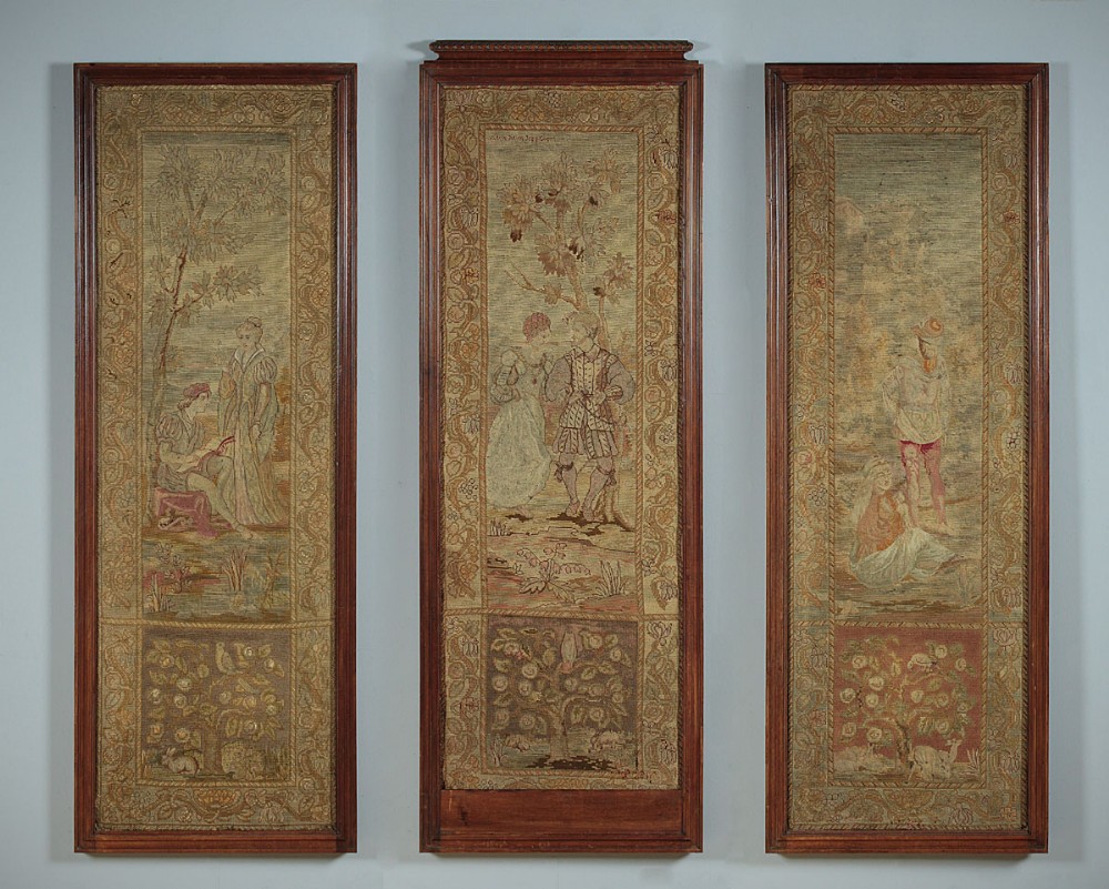 Three 16th.c. Style Framed Tapestry Panels c.1880.