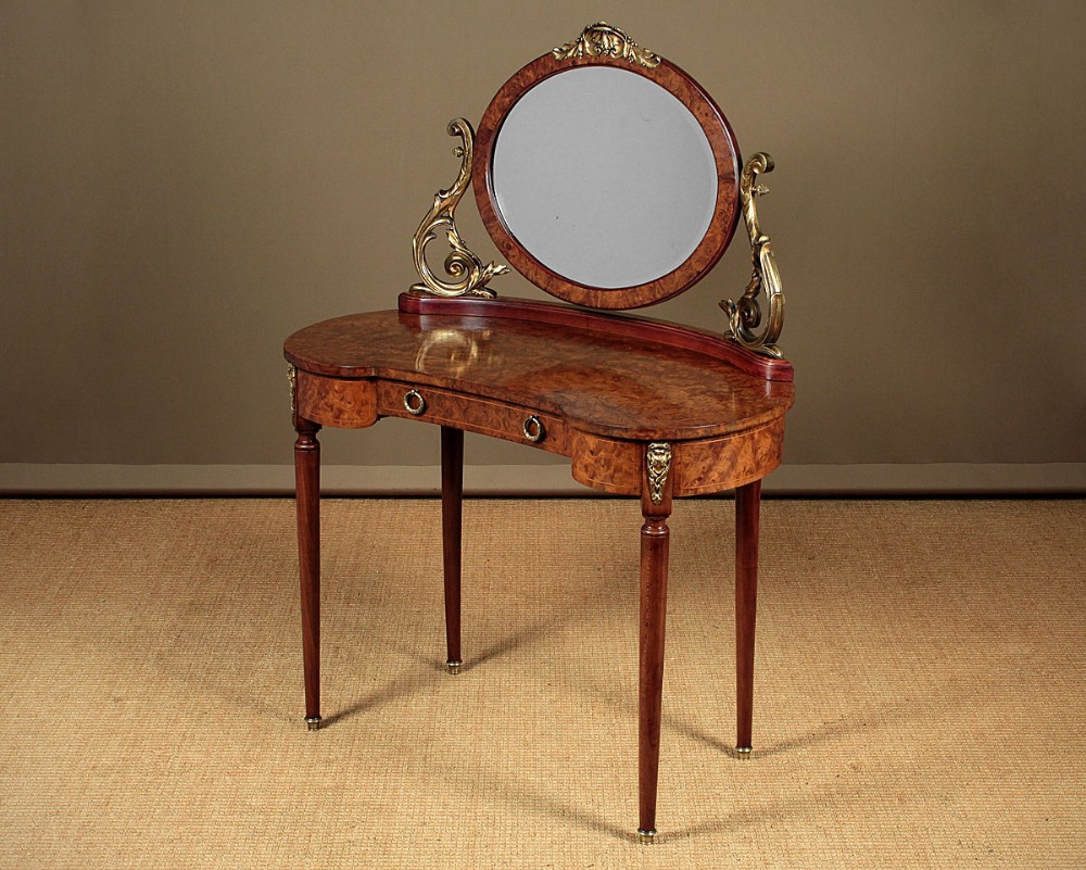 French Burr Elm Dressing Table c.1910.