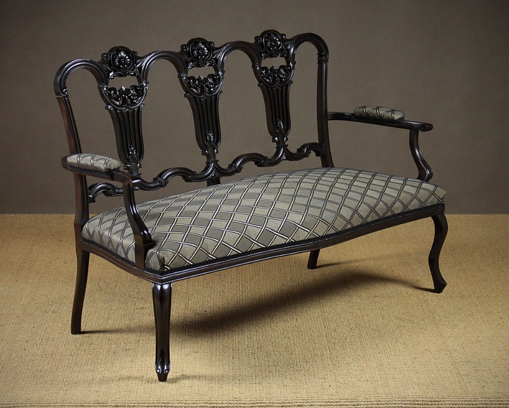 Carved Mahogany Chair Back Settee c.1890.