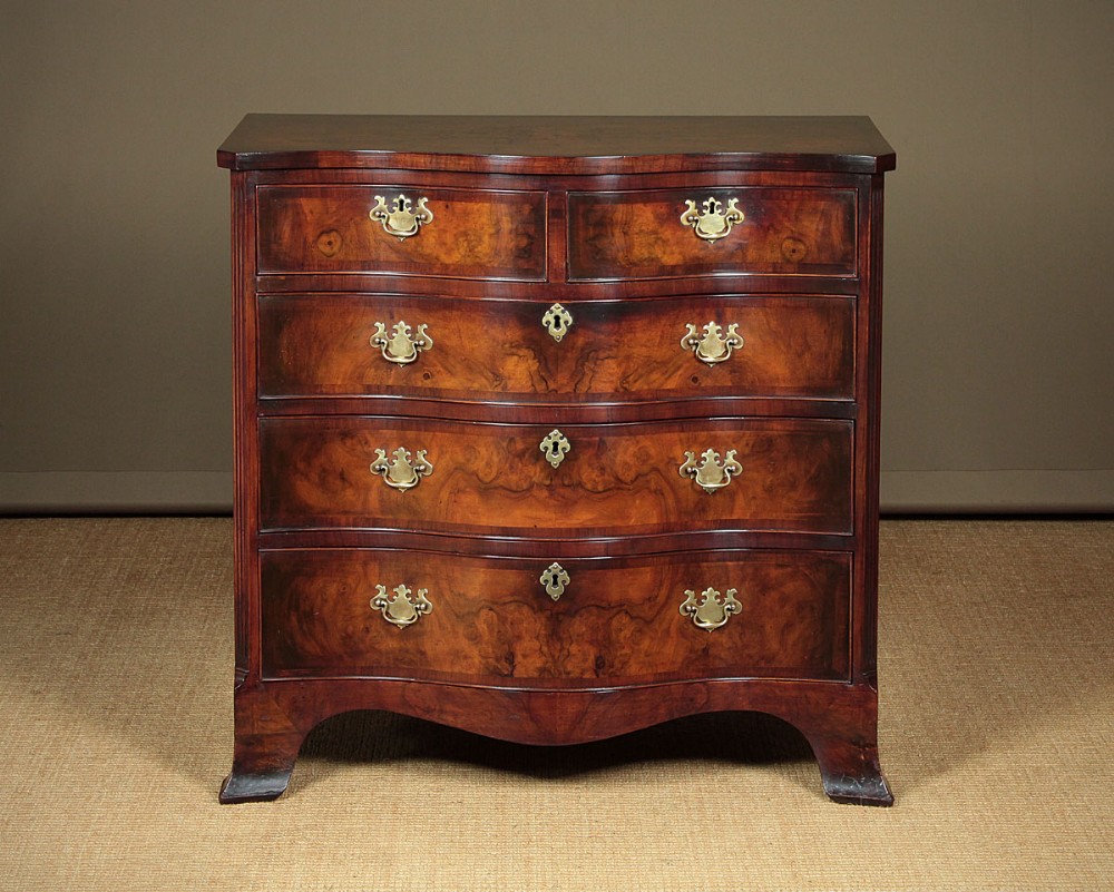 George III Style Serpentine Front Chest Of Drawers c.1910.