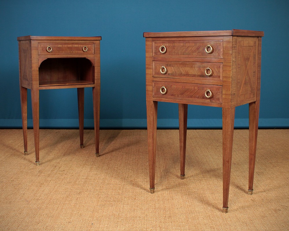 Pair French Parquetry Side Tables c.1920.