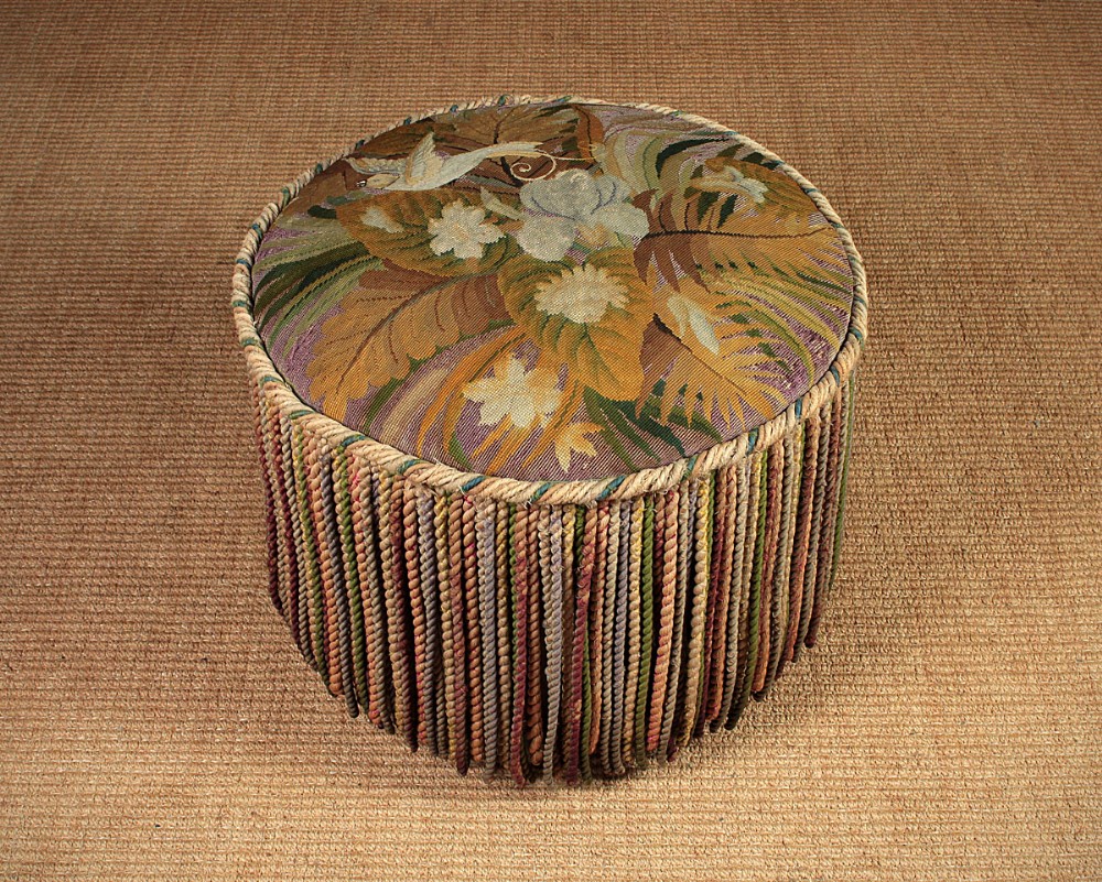 Bird of Paradise Tapestry Top Stool c.1910.