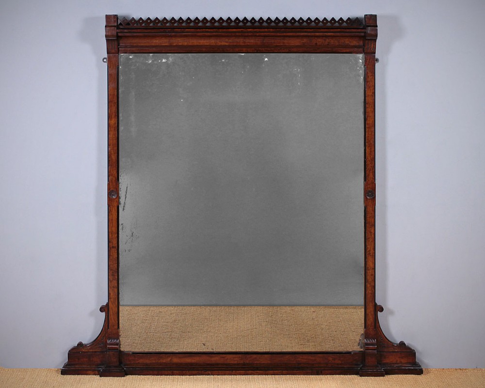 Very Large Pollard Oak Overmantle Mirror c.1890.