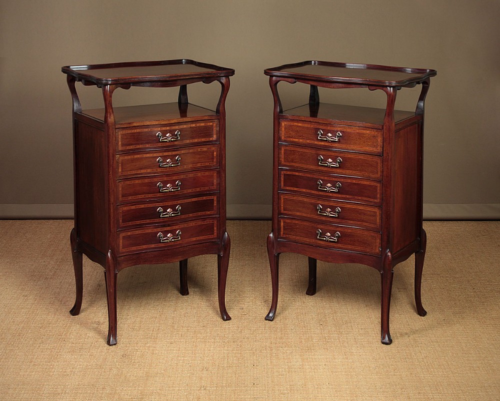 Pair Edwardian Mahogany Music Cabinets c.1910.