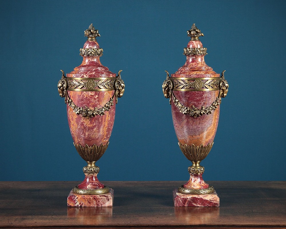 Pair of Large Marble Urn Cassolettes c.1880.