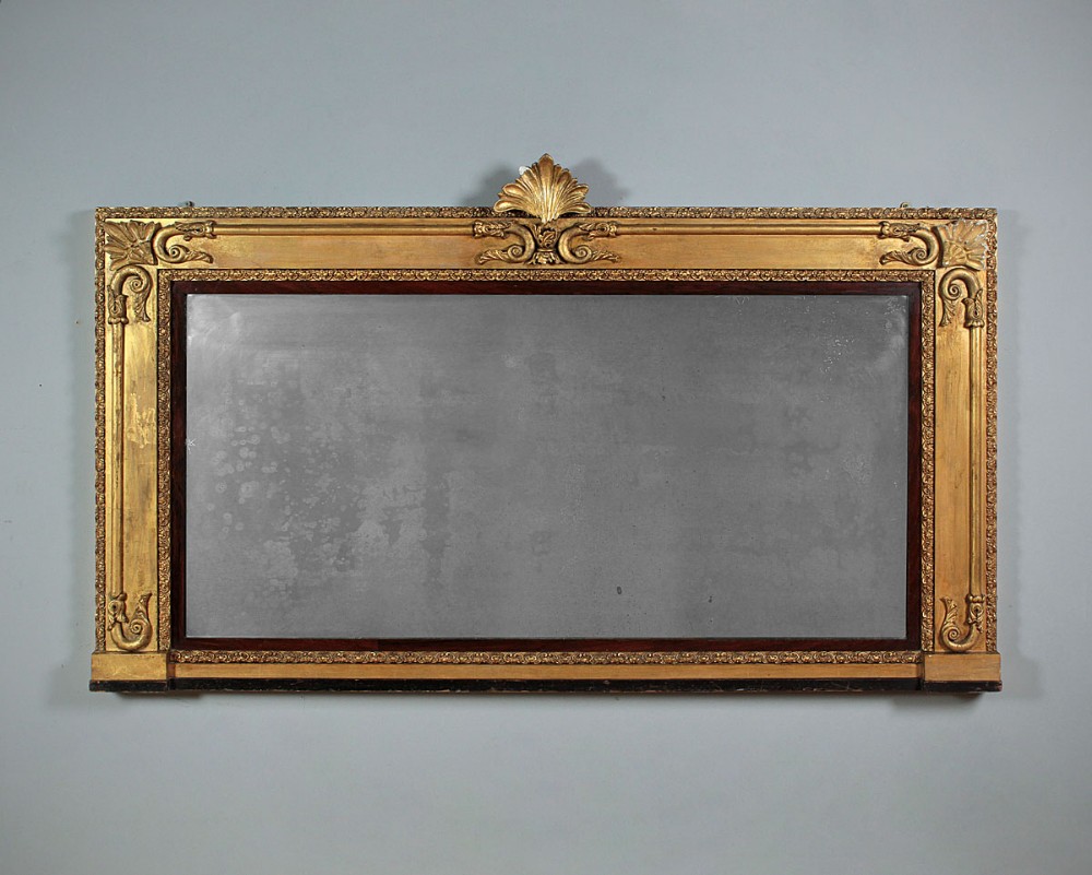 Large Gilded Overmantle Mirror c.1860.