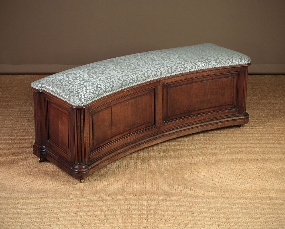 19th.c. Curved Walnut Ottoman c.1880.