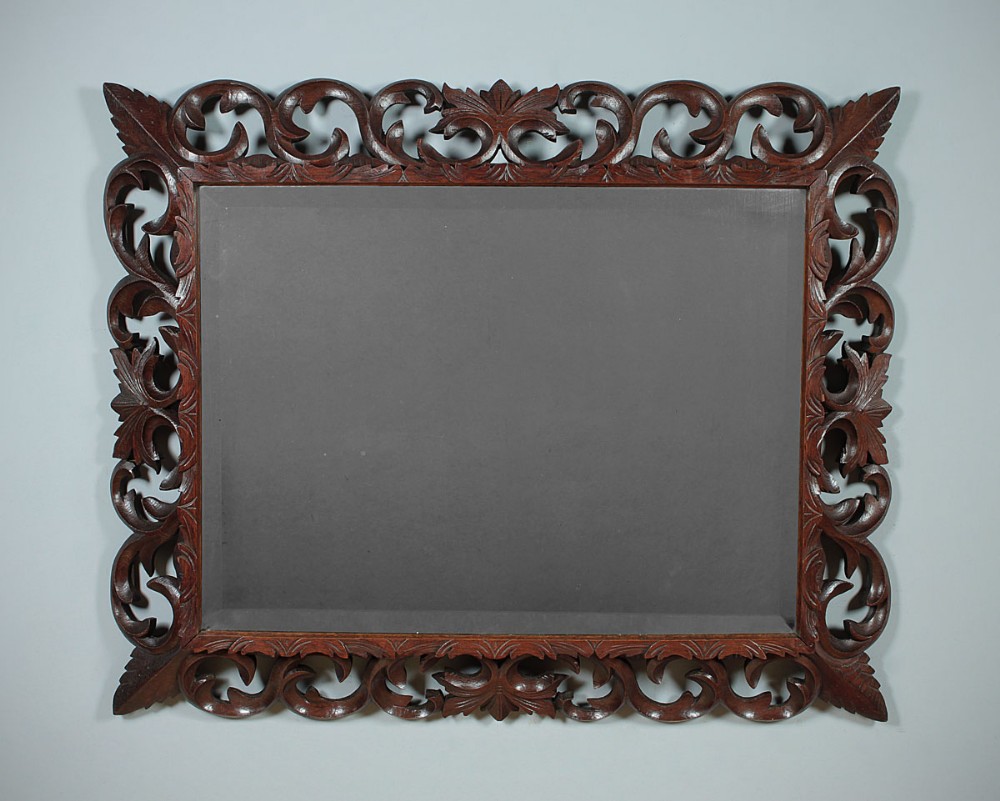 Carved Oak Mirror c.1890.